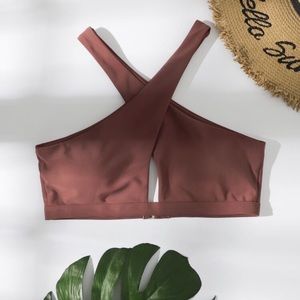 Crisscross bathing suit top